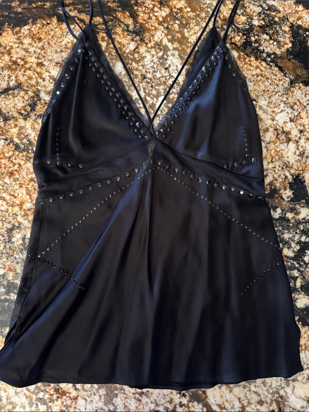 NEW Zara‎ Black Studded V-Neck Camisole